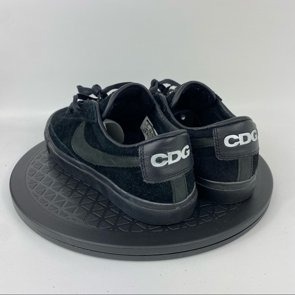 Nike Blazer Low Premium CDG Comme Gracons Black Suede 633699-009 Men's Size 6 - Picture 4 of 14